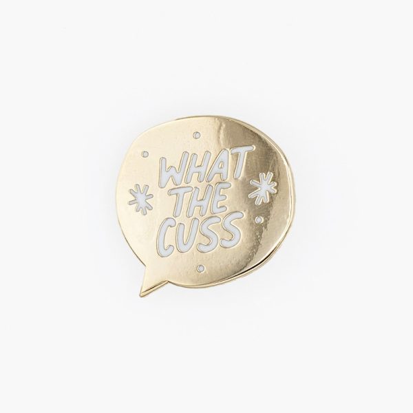 What the cuss text in a speech bubble - Roald Dahl pin badge