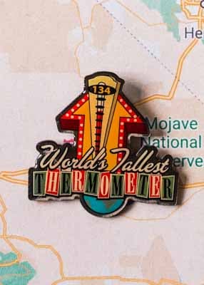 World's Tallest Thermometer Pin Badge