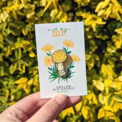 Yellow Fly Agaric mushroom pin badge