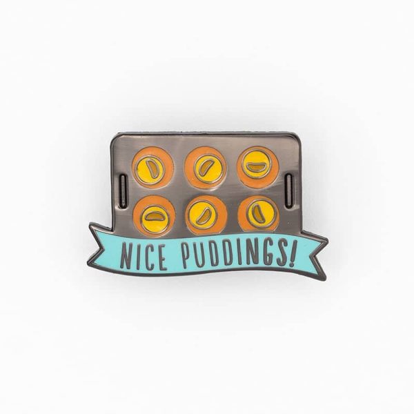 Nice Puddings! - Yorkshire pudding tin pin badge